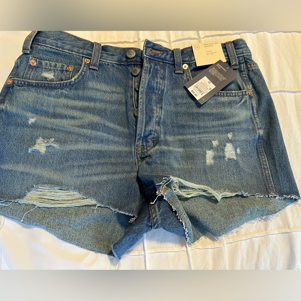 Women Denim Mini Cut-off shorts size 10 NWT